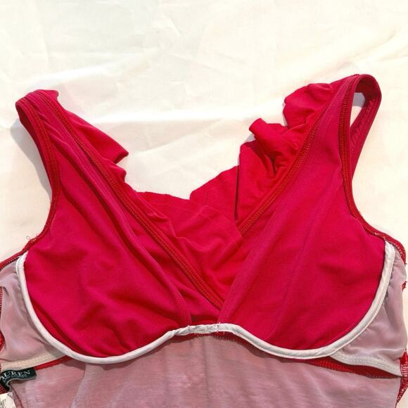 Ralph Lauren One Orange Coral Piece Ruched Ruffled US Size 10 - Picture 7 of 7